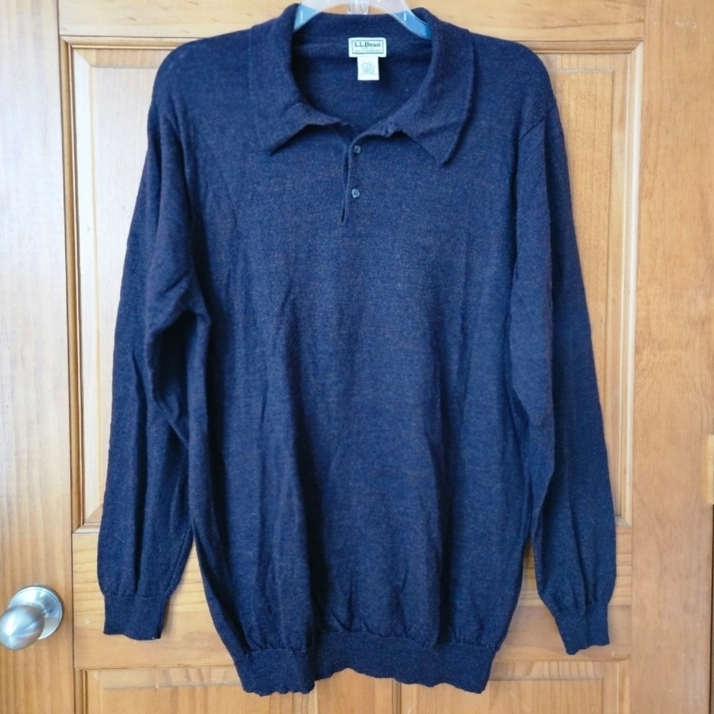 L.L.Bean Merino Wool Pullover Mens XL Tall Eclectic Grandpa Academia Teacher - Picture 2 of 7
